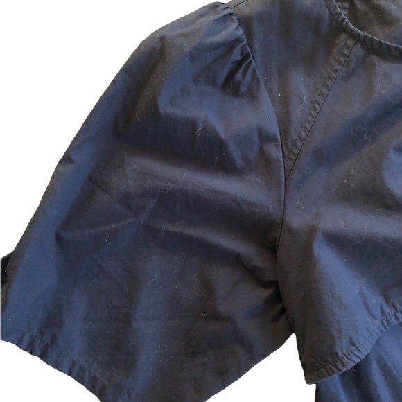 Eshakti Custom Made Midi Dress Embroidered Cats Navy Drop Waist Cotton Poplin 2X - Picture 6 of 10